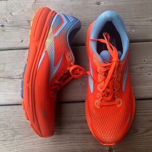 Men's 7 Brooks Ghost 15 Orange Blue Running Shoes Runners Workout Sneakers